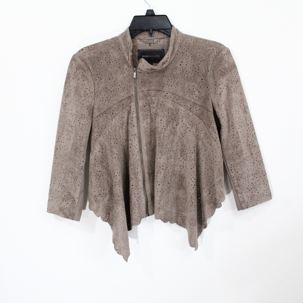 BCBG Taupe Suede Jacket